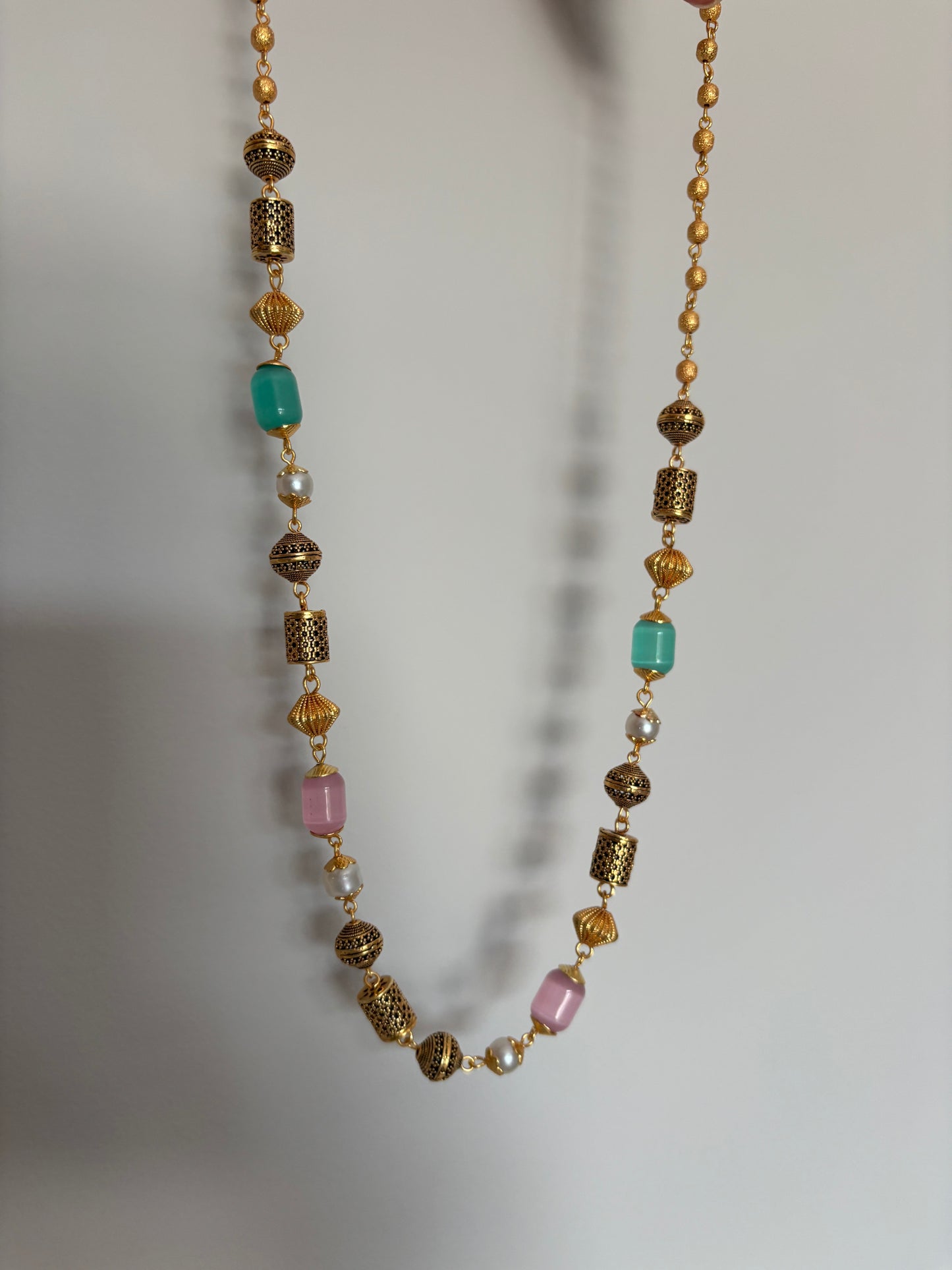 Long Stone Beaded Chain / Necklace