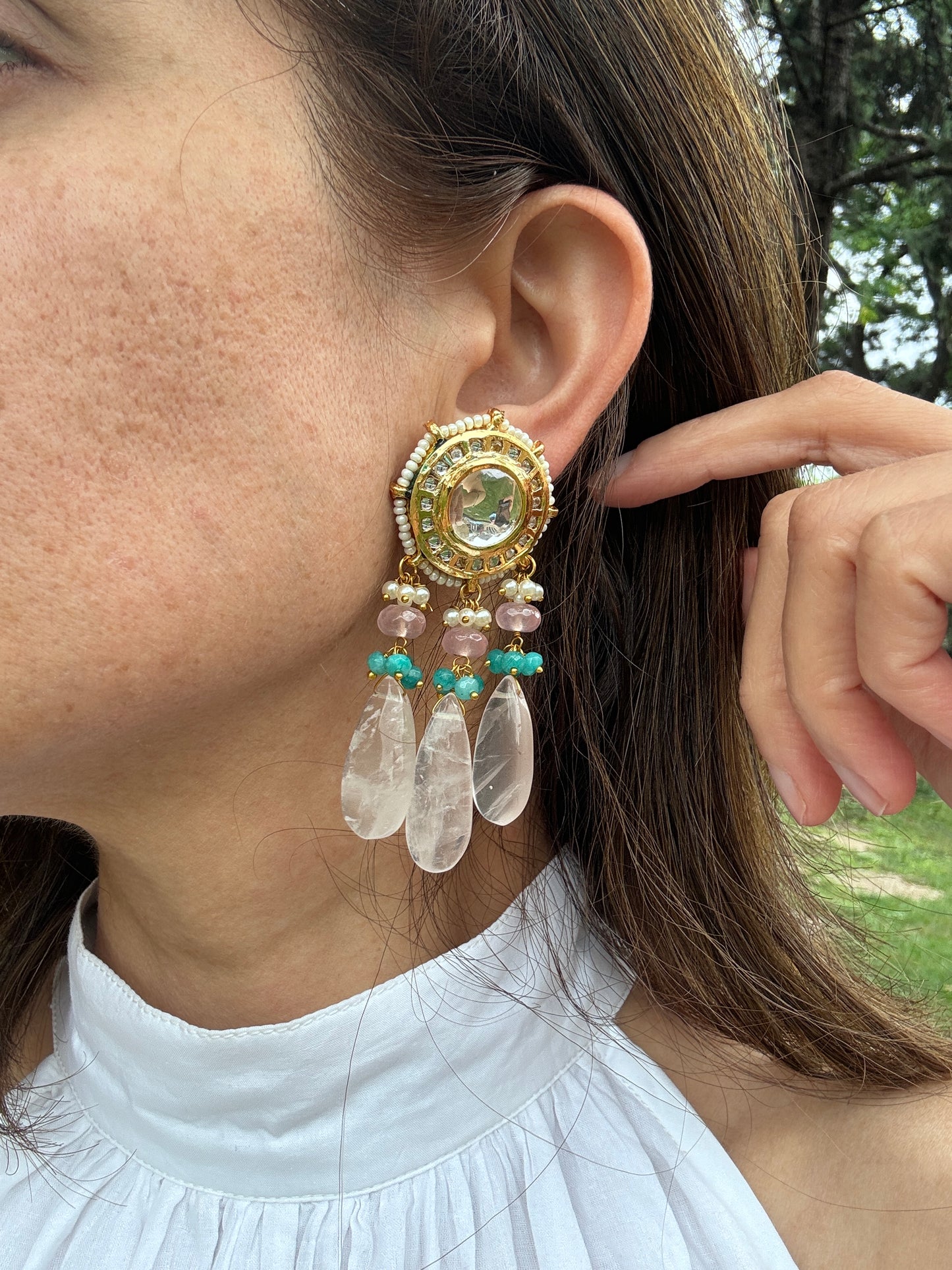 Polki Kundan Jaipur Drops