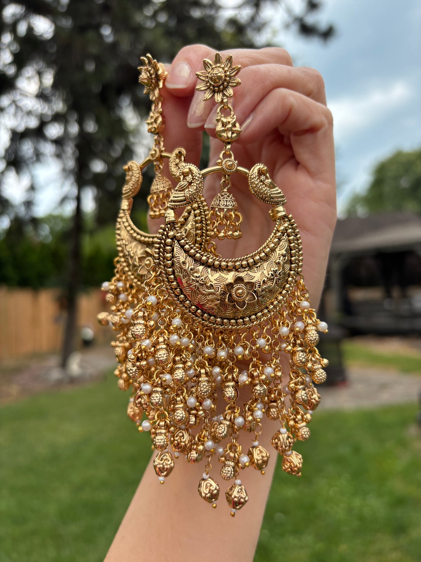Amrapali Inspired Gold Chandbalis