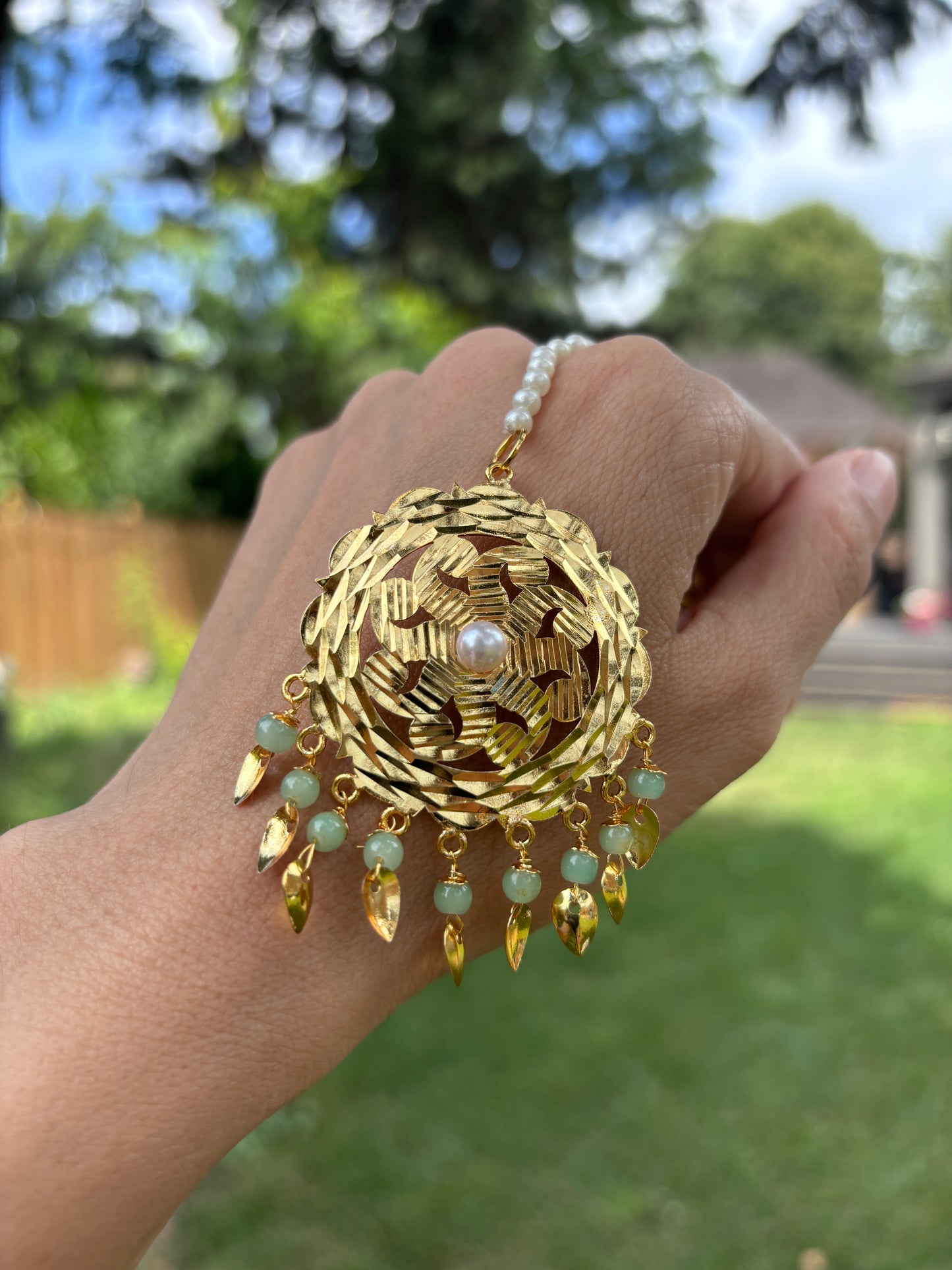 Pipal Patti Earrings Tikka Set