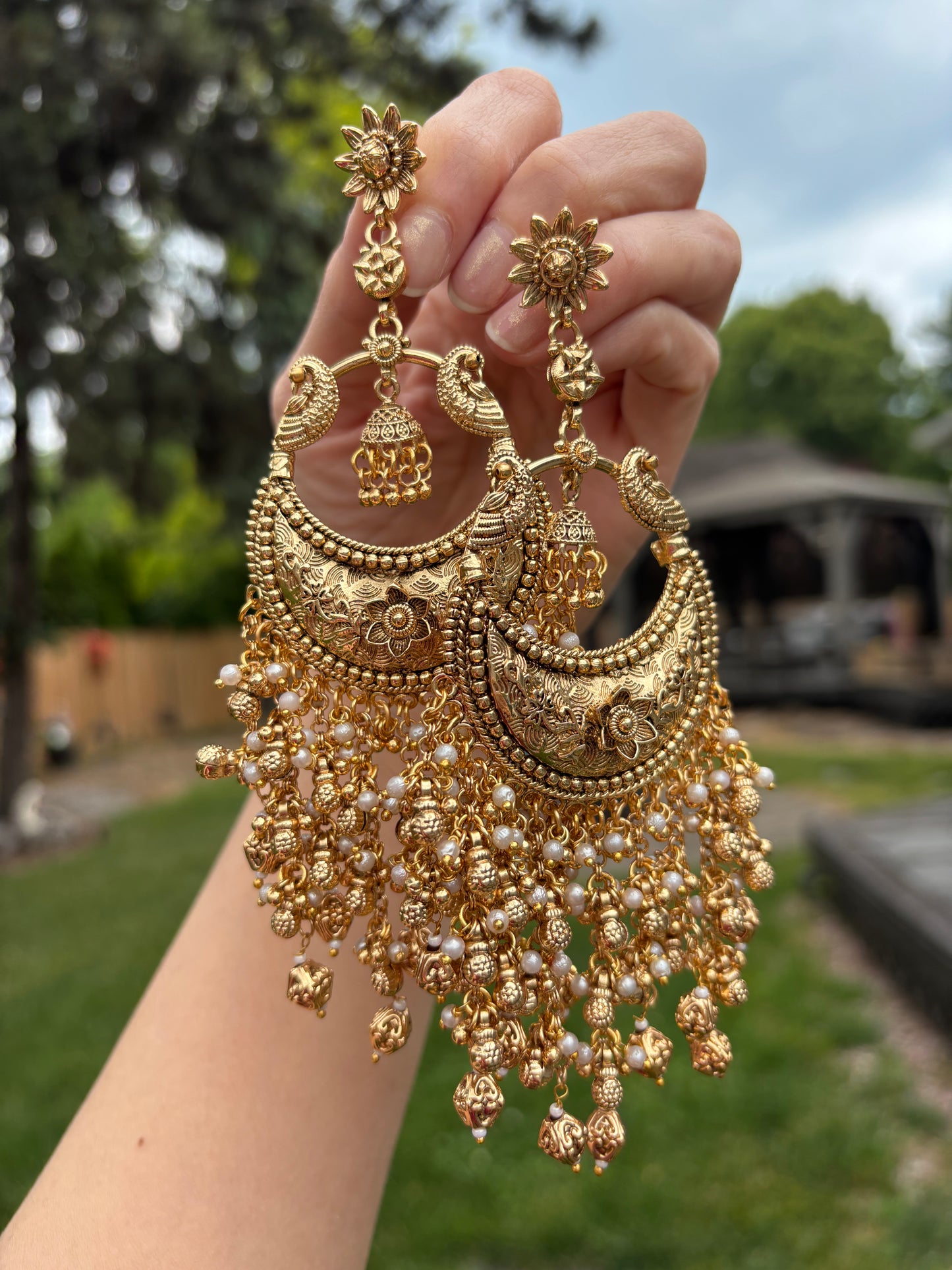 Amrapali Inspired Gold Chandbalis