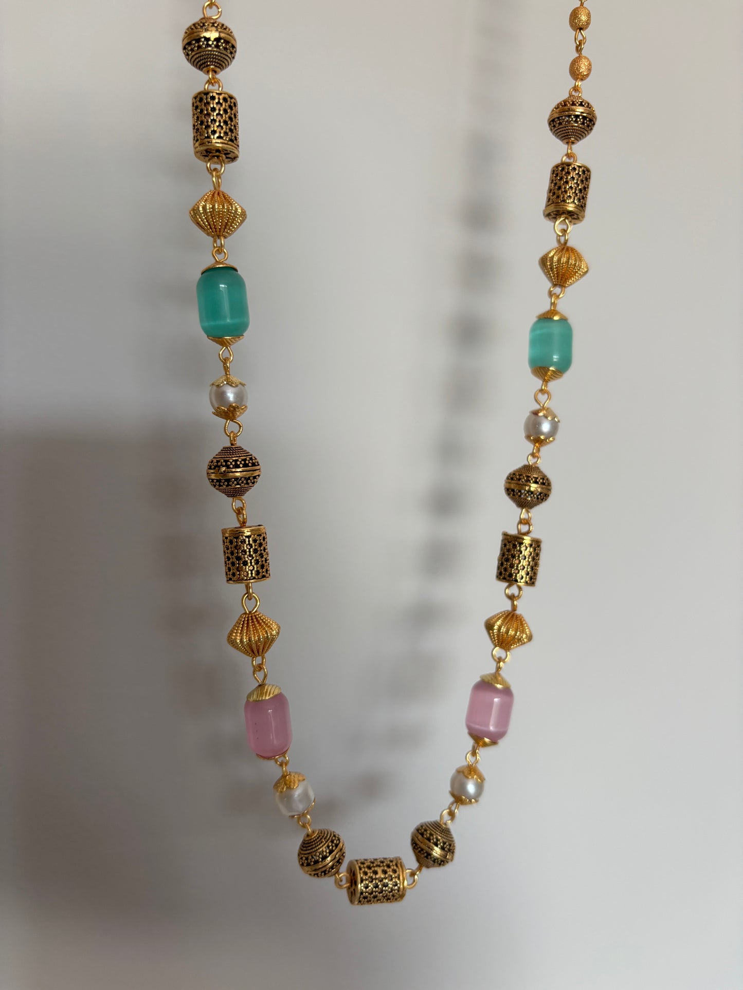 Long Stone Beaded Chain / Necklace