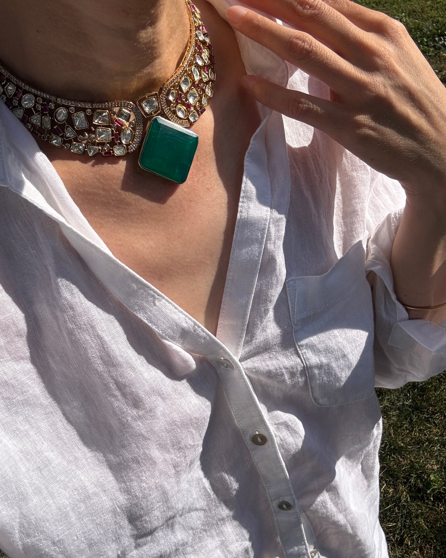 Moissanite Polki AD Doublet Set