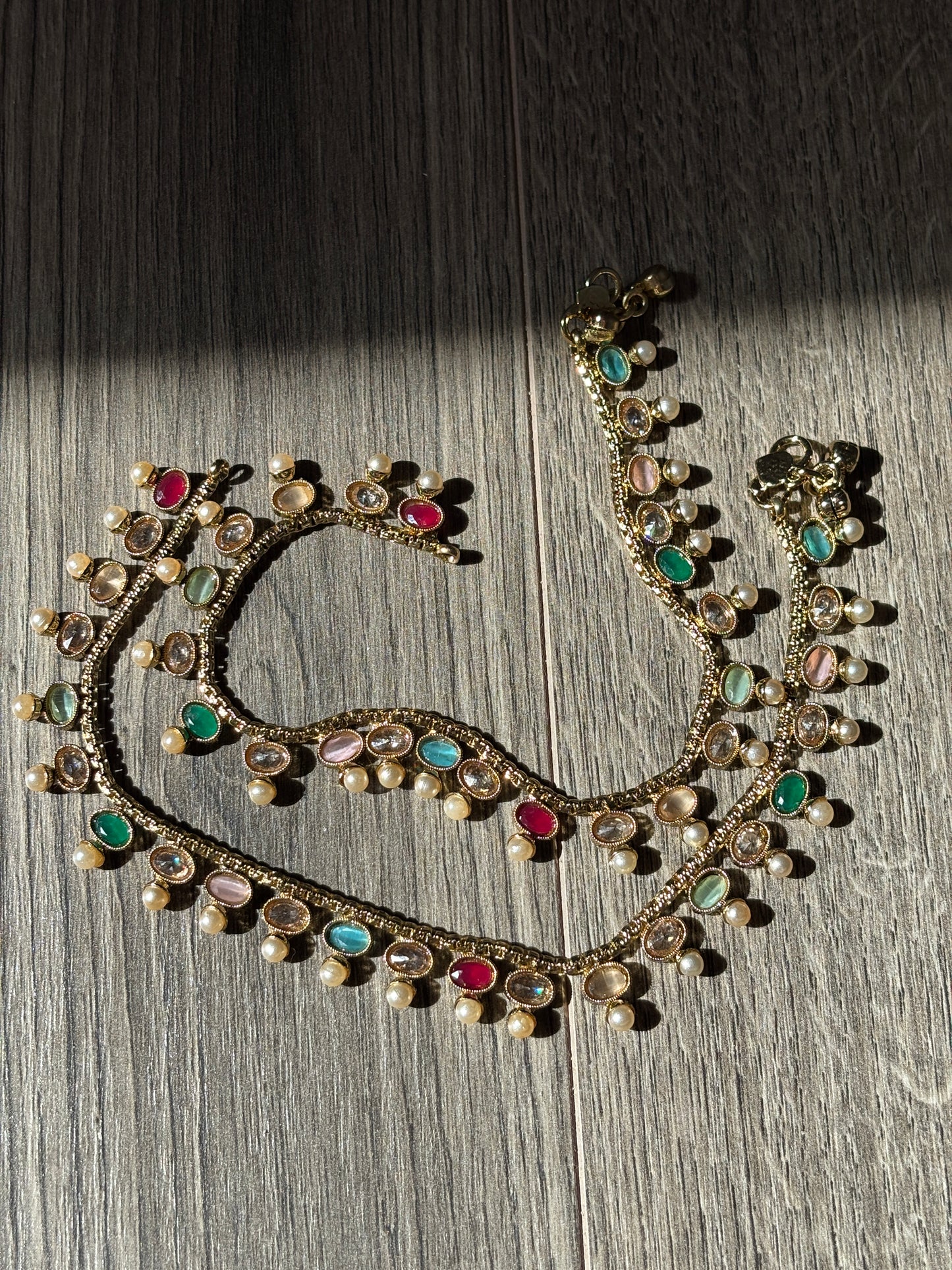 Polki Multicolor Anklets