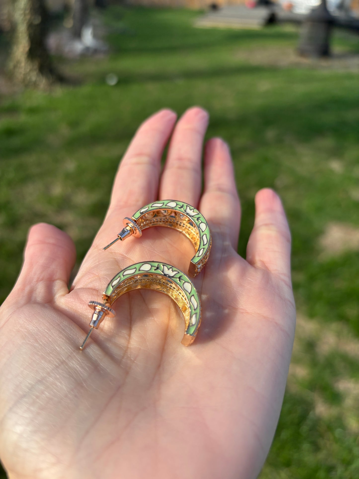 Victorian Polki Hoops