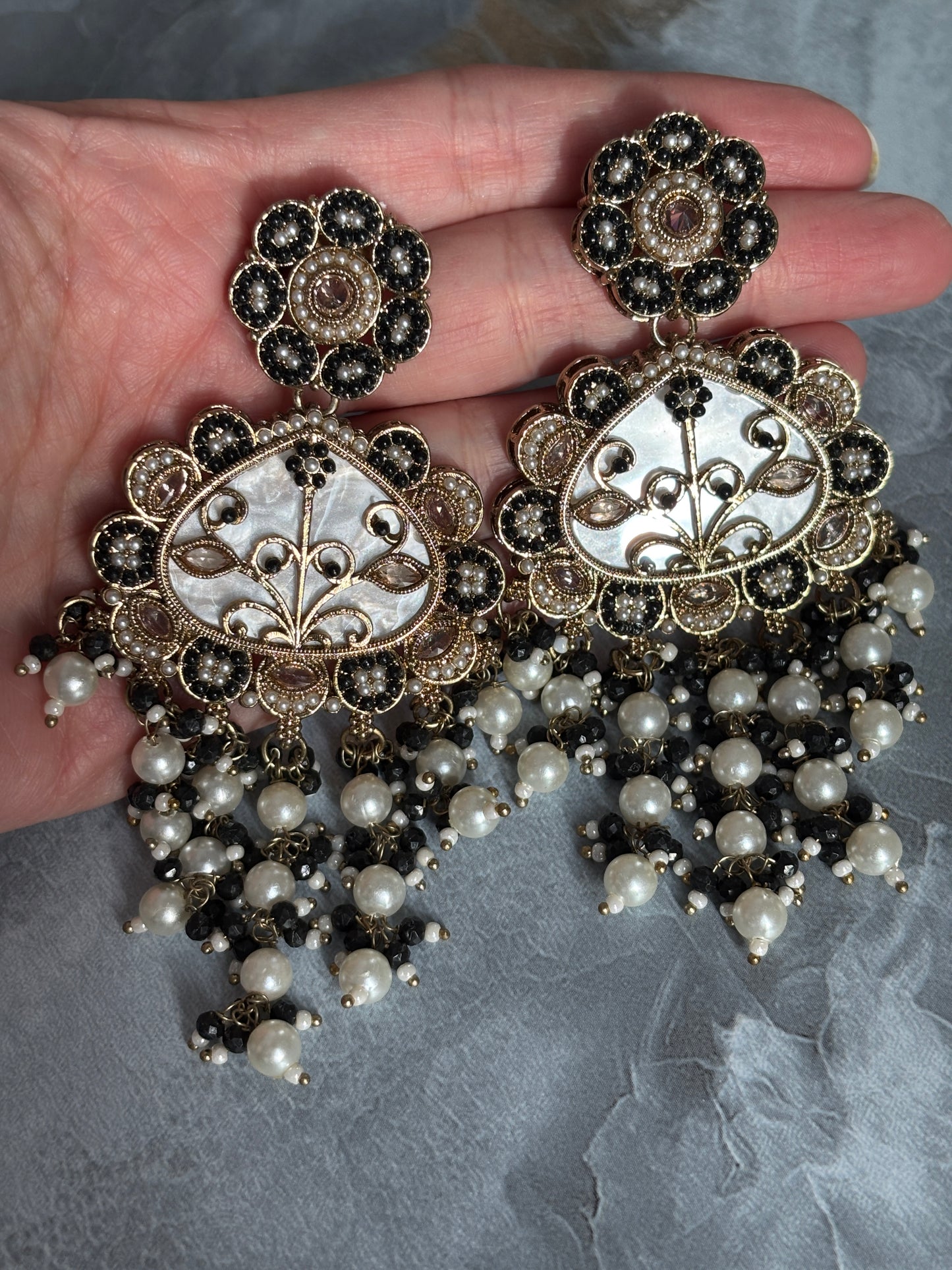 Pakistani Jadau Pearl Earrings