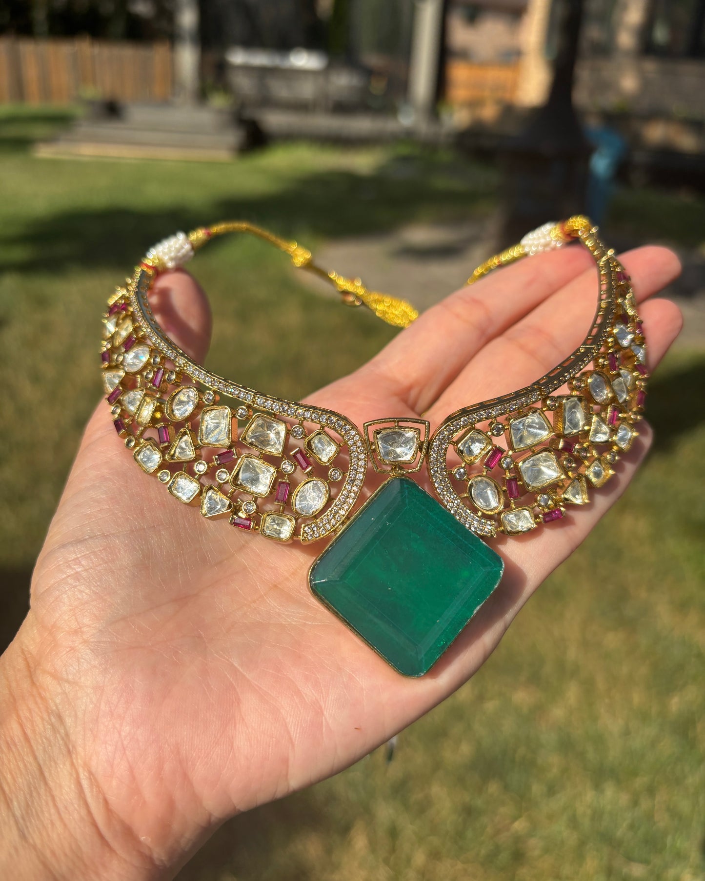 Moissanite Polki AD Doublet Set