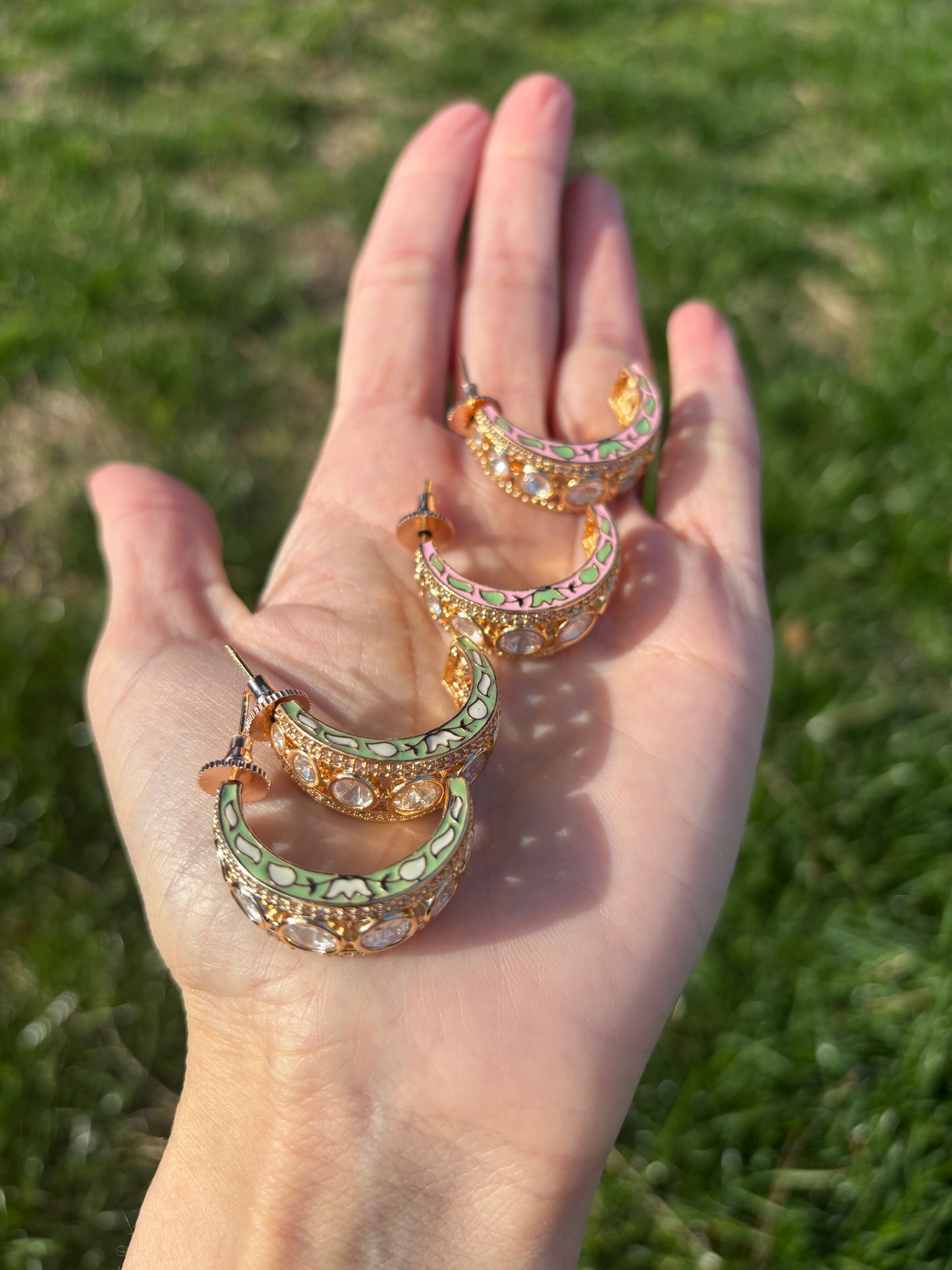 Victorian Polki Hoops