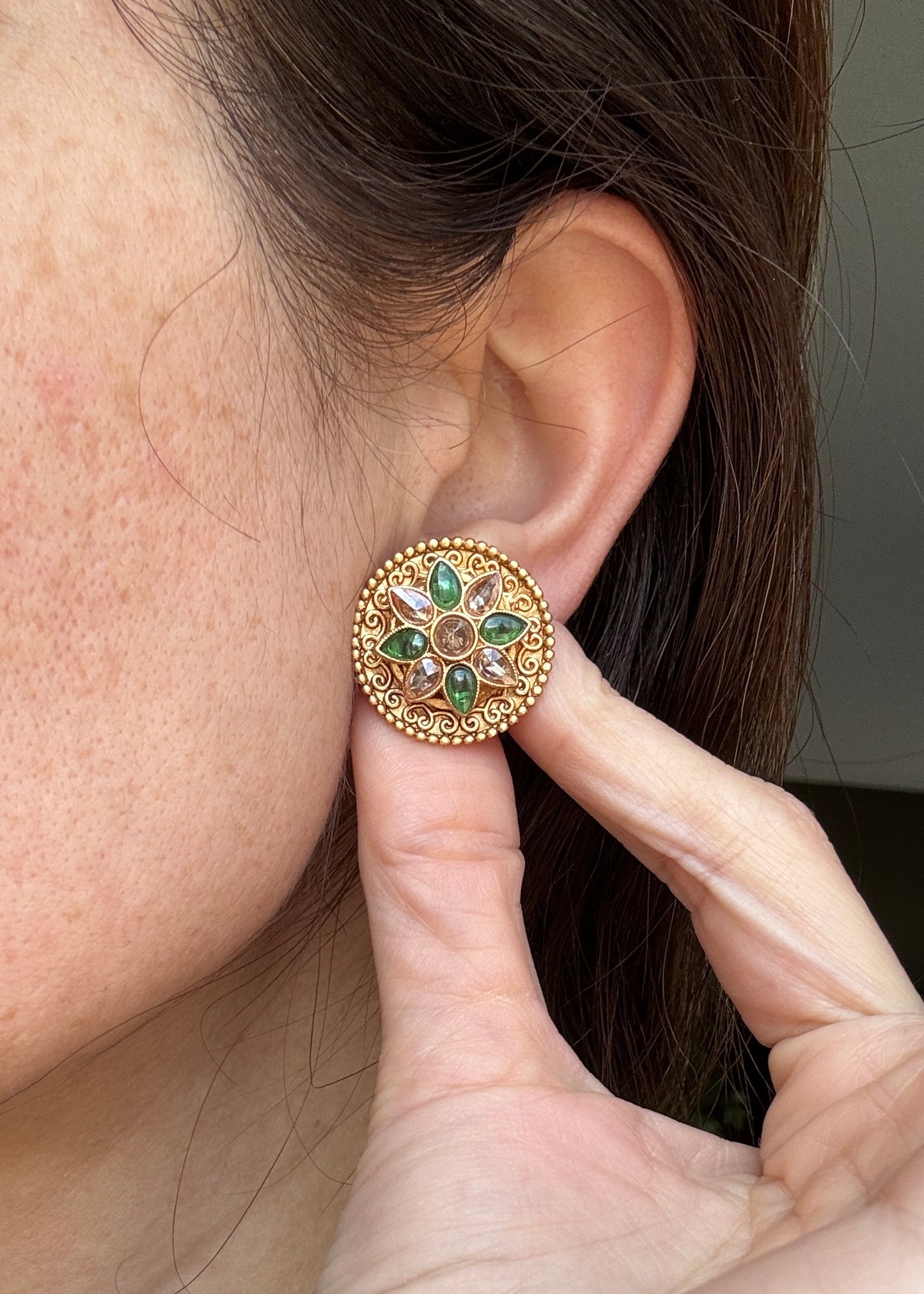 Rani Polki Studs