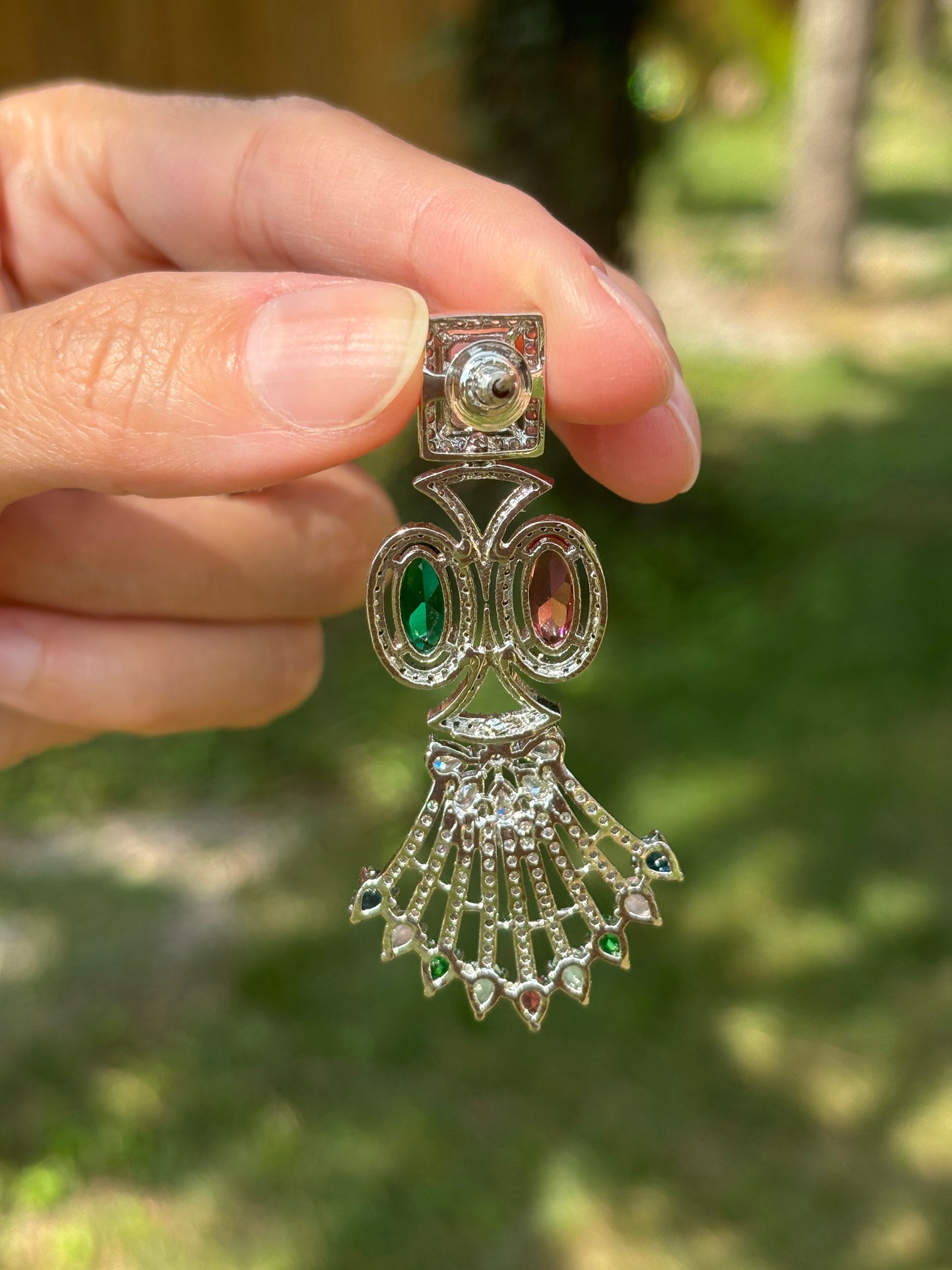 Gemstone Colours AD Earrings | Begum’s Gems