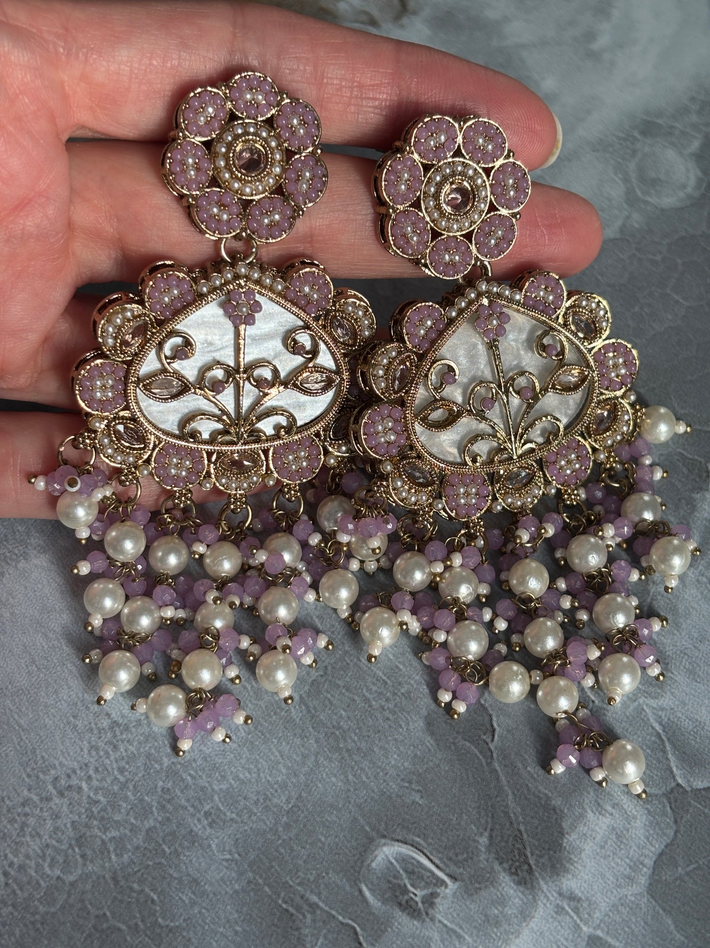 Pakistani Jadau Pearl Earrings