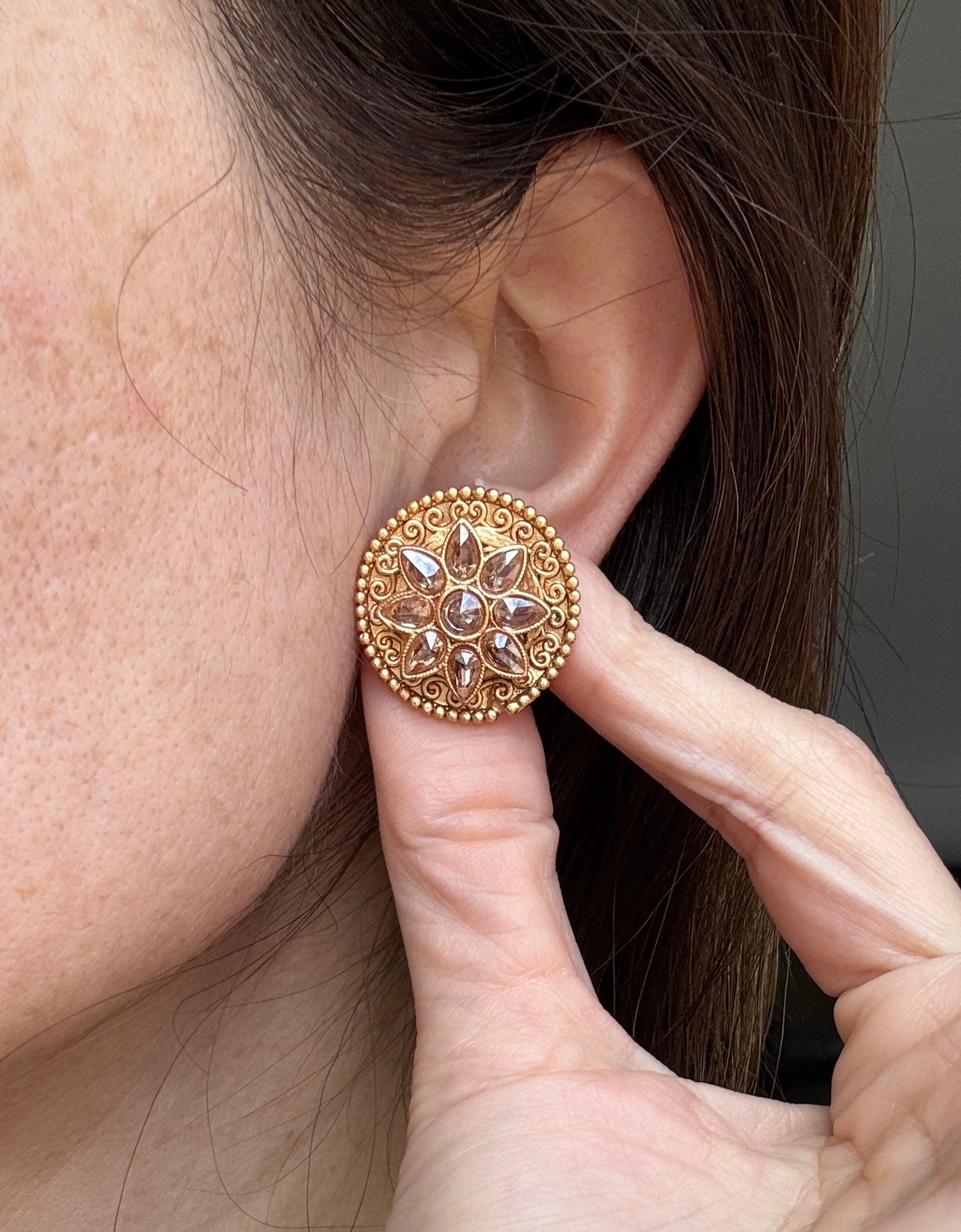 Rani Polki Studs