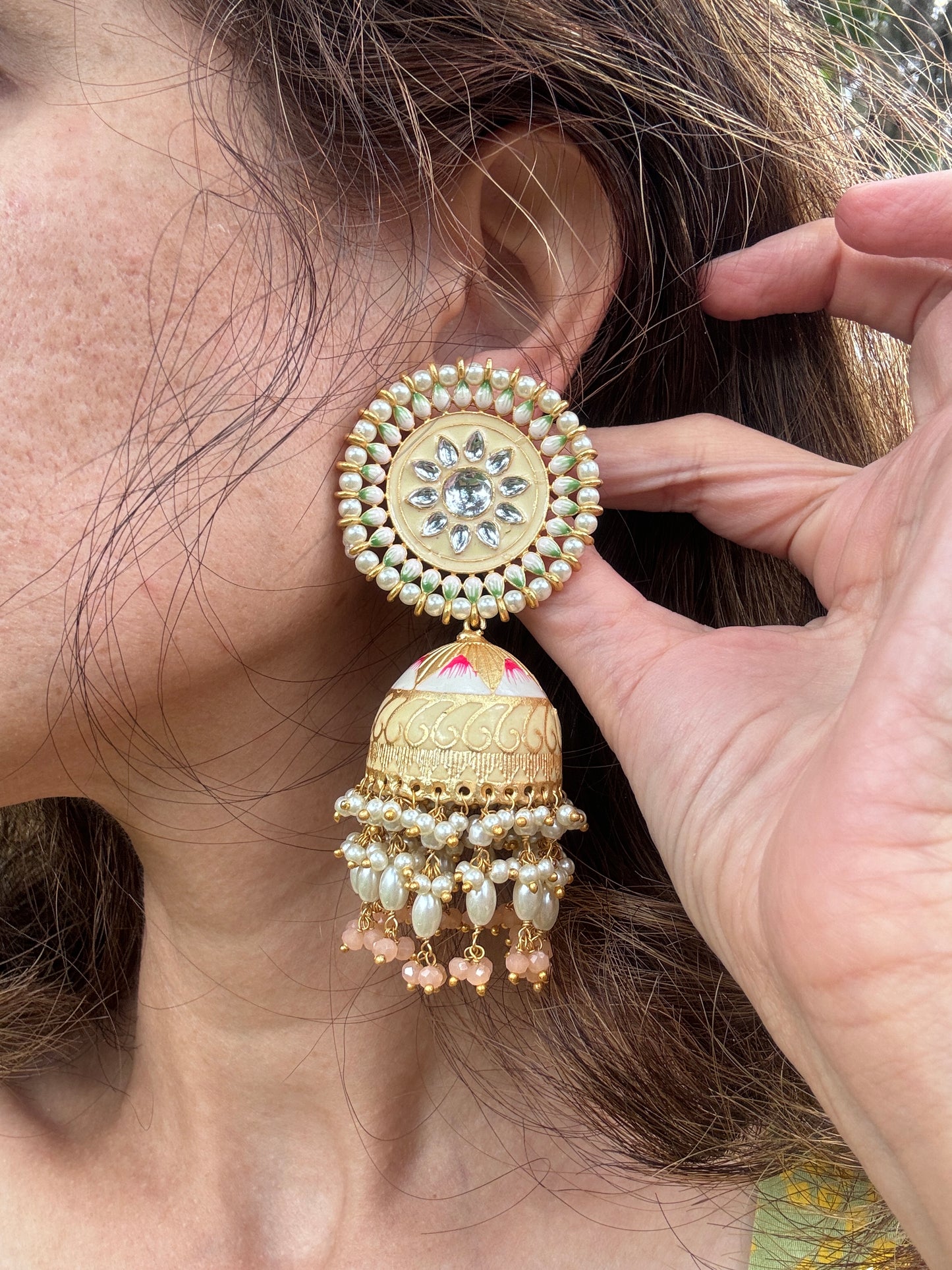 Meena Kundan Jhumkis