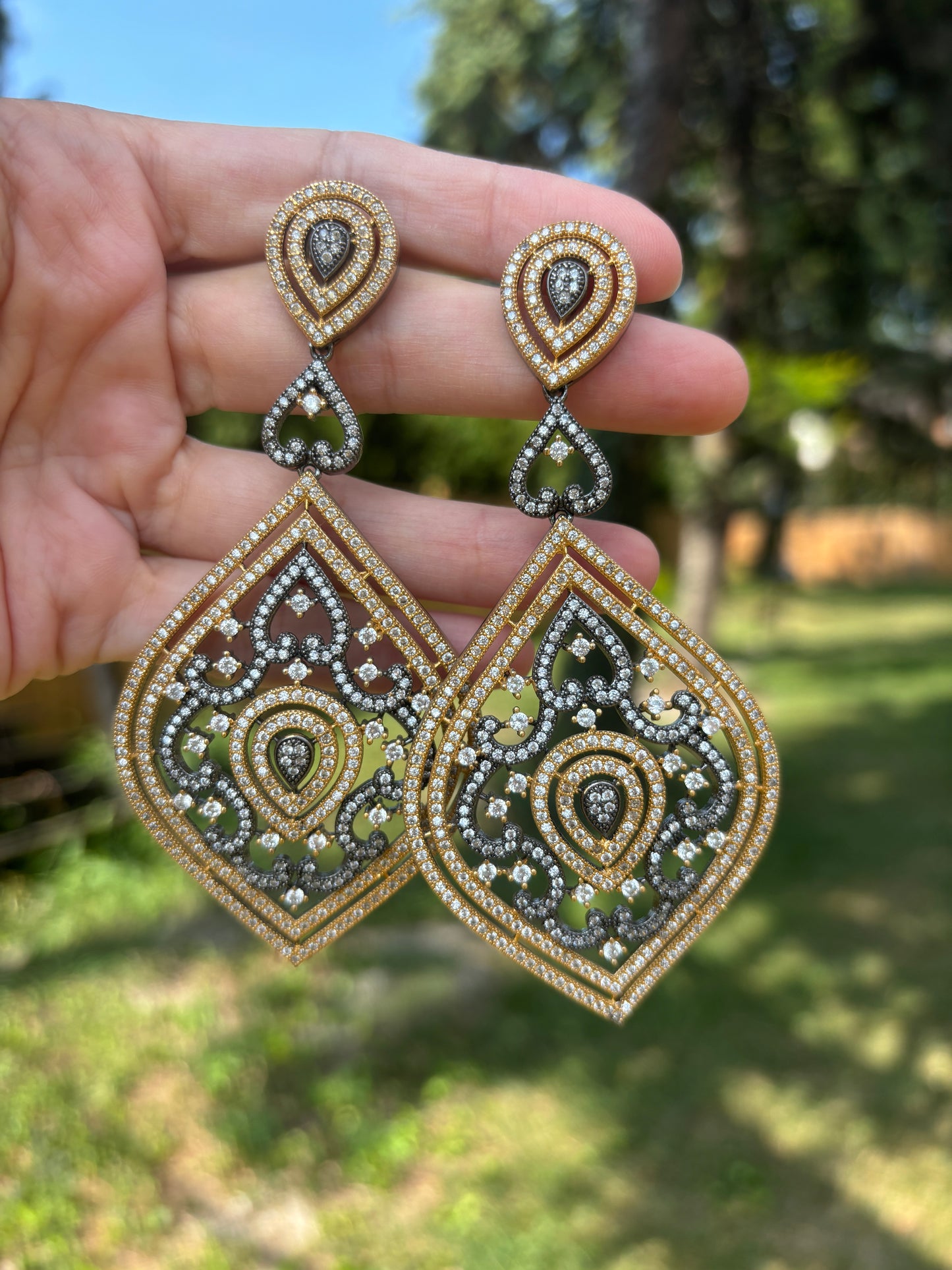 Stunning Long AD Dangler Earrings For Women | Begum’s Gems