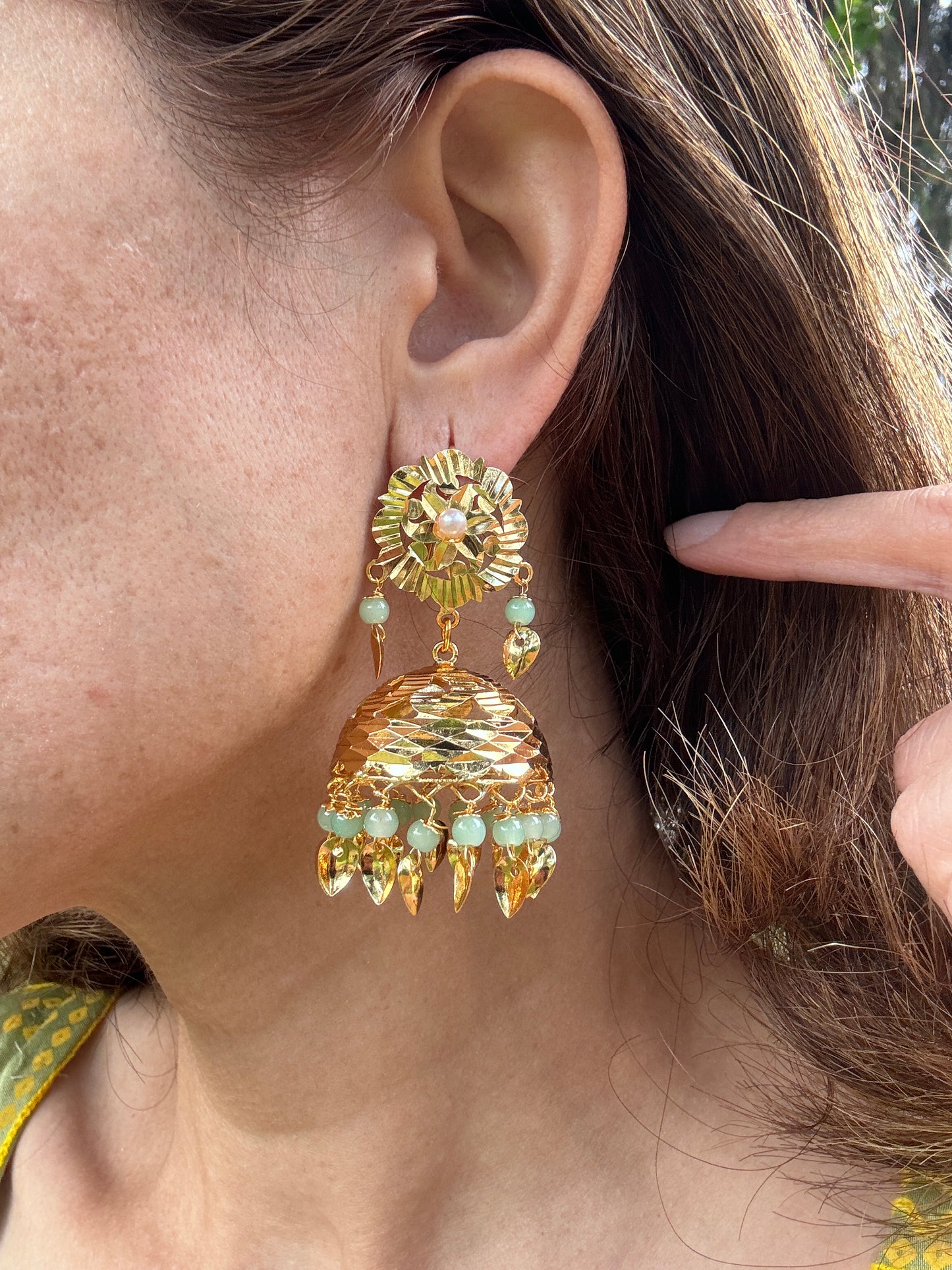 Pipal Patti Earrings Tikka Set