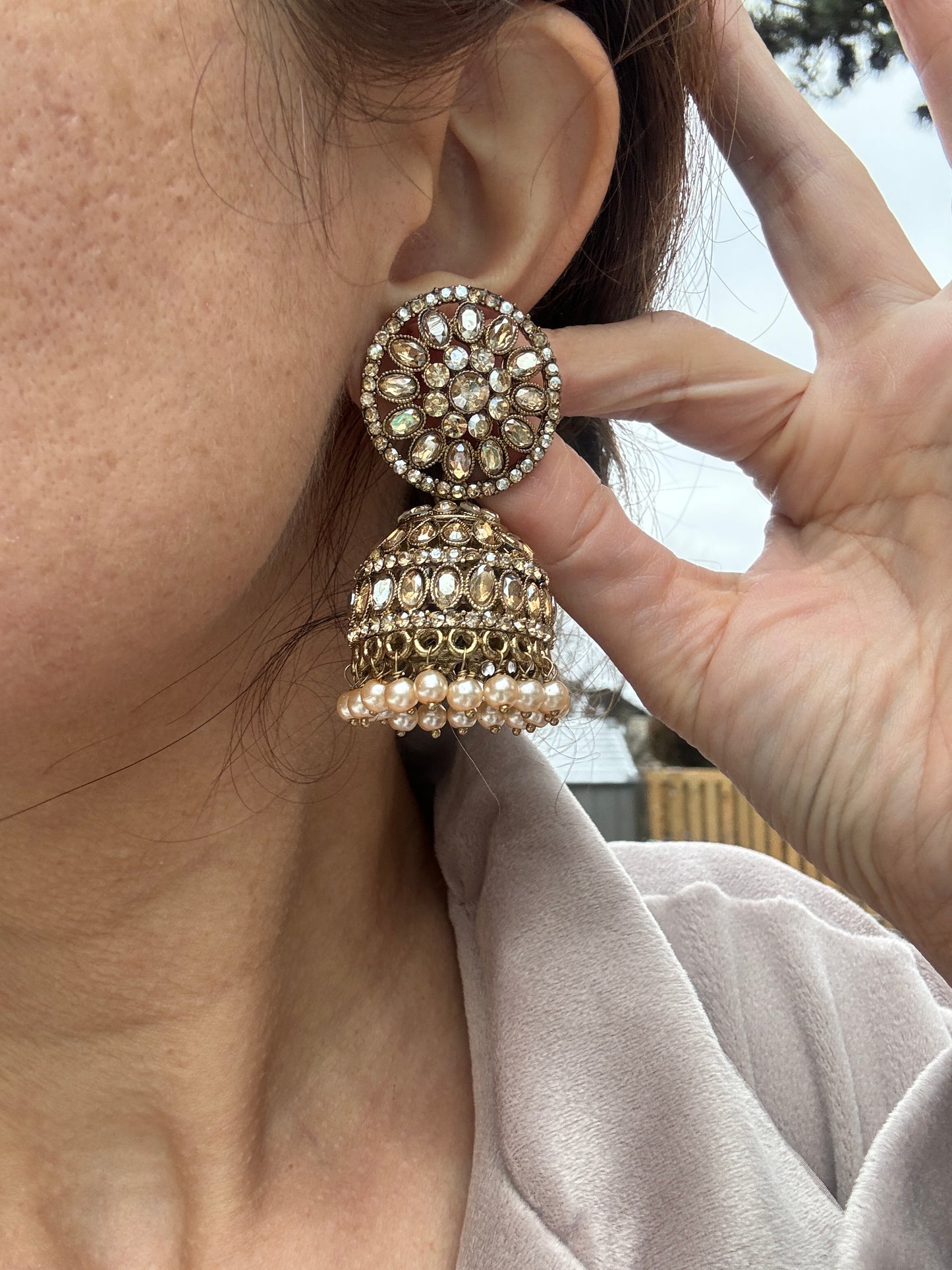 Polki Jhumki & Tikka Set