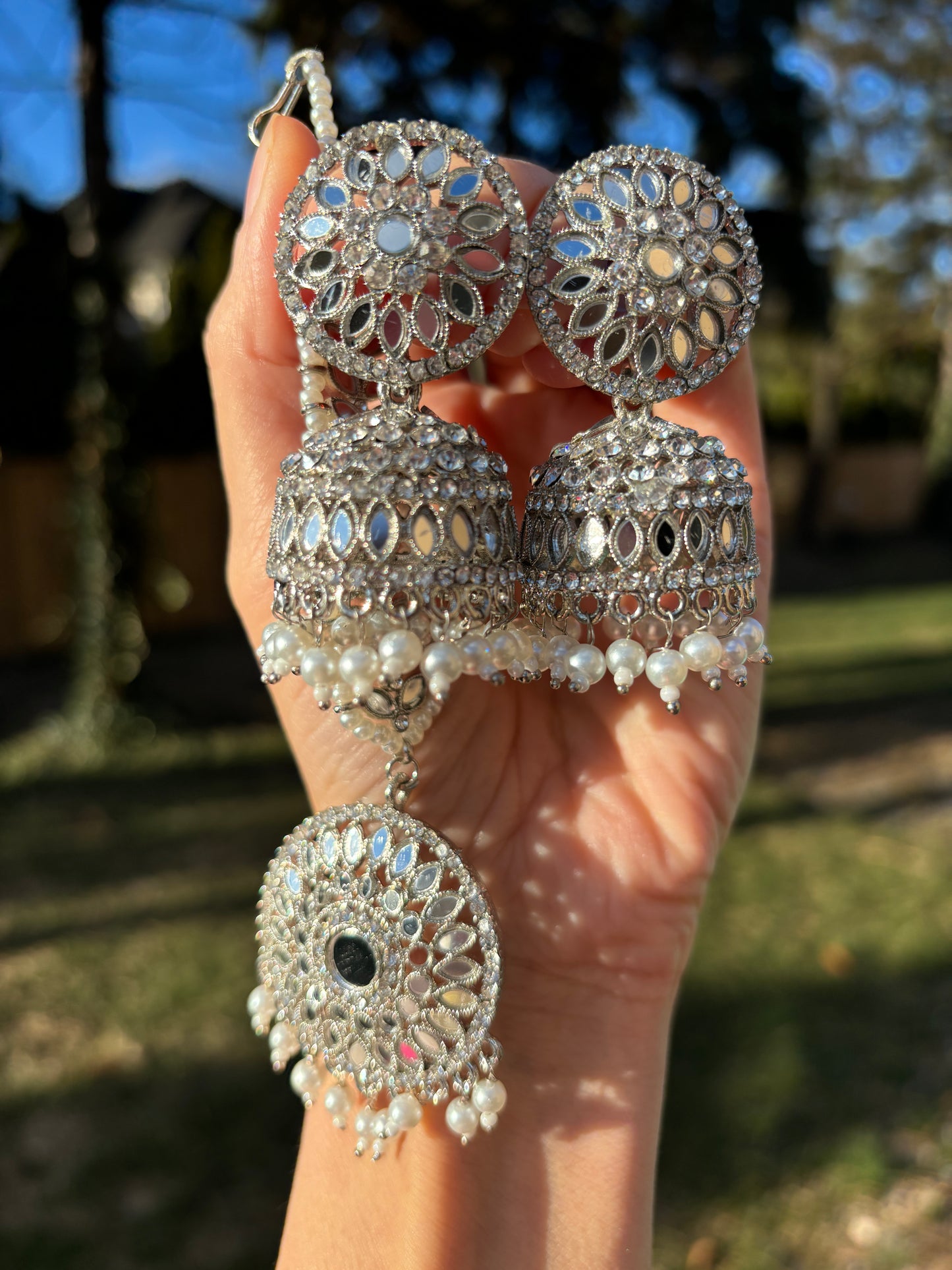 Polki Jhumki & Tikka Set